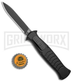 AKC X-treme EVO Black OTF Automatic Knife - Black Plain -AKC Knives Shop AKC X treme EVO OTF Auto Black Black BHQ 105415 jr bottlecap large