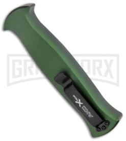AKC X-treme EVO Green OTF Automatic Knife - Dagger Black Plain -AKC Knives Shop AKC X treme EVO OTF Auto Dagger Green Black GX 37364 jr side large