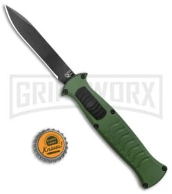 AKC X-treme EVO Green OTF Automatic Knife - Black Plain -AKC Knives Shop AKC X treme EVO OTF Auto Green Black BHQ 105414 jr bottlecap 2 large
