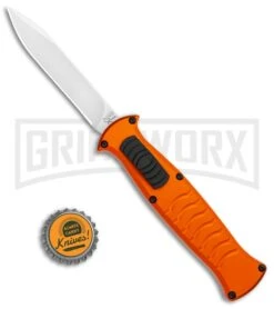 AKC X-treme EVO Orange OTF Automatic Knife - Satin Plain -AKC Knives Shop AKC X treme EVO OTF Auto Orange Satin BHQ 114657 jr bottlecap large