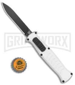 AKC X-treme EVO Silver OTF Automatic Knife - Black Plain -AKC Knives Shop AKC X treme EVO OTF Auto Silver Black BHQ 114658 jr bottlecap large