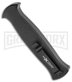 AKC X-treme EVO Black / Orange Slide OTF Automatic Knife - Black Plain Dagger -AKC Knives Shop AKC X treme EVO OTF Automatic Knife Black Orange Slide 3.5 Black Dagger BHQ 119626 LS Side large