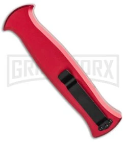 AKC X-treme EVO RB OTF Automatic Knife - Red Black Plain -AKC Knives Shop AKC X treme EVO OTF Automatic Knife Red 3.5in Black EVO ROB BHQ 115345 LS Side large