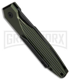 AKC X-treme Dandy Green Aluminum Automatic Knife - Black Stonewash Plain 8 AKC X-treme Dandy Green Aluminum Automatic Knife - Black Stonewash Plain -AKC Knives Shop AKC Xtreme Dandy Green Aluminum AK Black SW BHQ 174571 td side large
