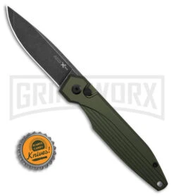 AKC X-treme Dandy Green Aluminum Automatic Knife - Black Stonewash Plain 9 AKC X-treme Dandy Green Aluminum Automatic Knife - Black Stonewash Plain -AKC Knives Shop AKC Xtreme Dandy Green Aluminum AK Black SW BHQ 174571 td size large