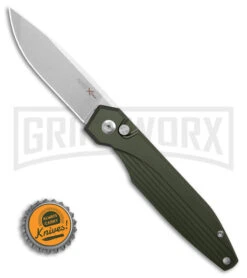 AKC X-treme Dandy Green Aluminum Automatic Knife - SW Plain 9 AKC X-treme Dandy Green Aluminum Automatic Knife - SW Plain -AKC Knives Shop AKC Xtreme Dandy Green Aluminum AK Satin BHQ 174570 td size large