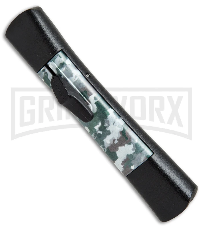 AKC Concord Arctic Camo OTF Automatic Knife - Flat Grind Black Plain 4 AKC Concord Arctic Camo OTF Automatic Knife - Flat Grind Black Plain - Image 2