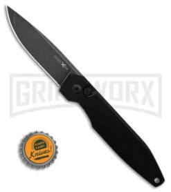AKC X-treme Dandy Black Aluminum Automatic Knife - Black Stonewash Plain 9 AKC X-treme Dandy Black Aluminum Automatic Knife - Black Stonewash Plain -AKC Knives Shop Akc Xtreme Dandy Black Aluminum AK Black SW BHQ 175549 td size large