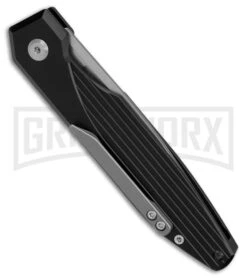 AKC X-treme Dandy Black Aluminum Automatic Knife - Stonewash Plain 8 AKC X-treme Dandy Black Aluminum Automatic Knife - Stonewash Plain -AKC Knives Shop Akc Xtreme Dandy Black Aluminum AK SW BHQ 174573 td side large
