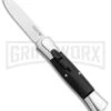 AKC 007 Concord Black OTF Automatic Knife Gray/Black - Spear Point Satin -AKC Knives Shop Minion Concord Polish Black OTF Auto Flat Satin Plain GX 35509 jr large