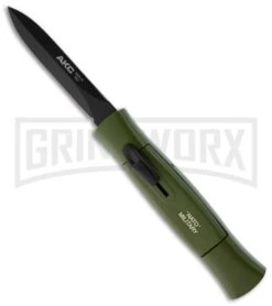 AKC Concord NATO Military Green OTF Automatic Knife - Dagger Black Plain