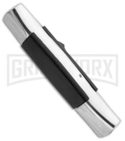 AKC 077 Concord Polish/Black OTF Automatic Knife - Dagger Satin Plain -AKC Knives Shop akc 3 sinatra silver dagger side large