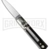 AKC Classic 6" Italian Lever Lock Dark Horn Automatic Knife - Polish Plain -AKC Knives Shop akc 6in lever lock dark horn flat large