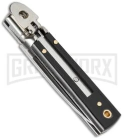 AKC Classic 6" Italian Lever Lock Dark Horn Automatic Knife - Polish Plain -AKC Knives Shop akc 6in lever lock dark horn flat side large