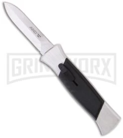 AKC 777 Blackfinger Brushed Aluminum OTF Automatic Knife - Dagger Polish Plain