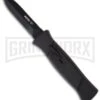 AKC 777 Blackfinger Tactical Black OTF Automatic Knife - Dagger Black Plain -AKC Knives Shop akc 777 blackfinger tactical large