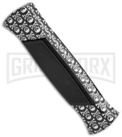 AKC 777 Blackfinger Jolly Roger OTF Automatic Knife - Black Dagger Plain 5 AKC 777 Blackfinger Jolly Roger OTF Automatic Knife - Black Dagger Plain -AKC Knives Shop akc 777 jolly roger black dagger side cm 2 large