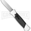 AKC 777 Blackfinger White/Black OTF Automatic Knife - Flat Grind Satin Plain 1 AKC 777 Blackfinger White/Black OTF Automatic Knife - Flat Grind Satin Plain -AKC Knives Shop akc 777 white satin flat cm large