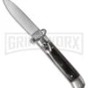 AKC 8" Shot Puller Lever Lock Dark Horn Automatic Knife - Flat -AKC Knives Shop akc 8 akc dh shot plain jm large