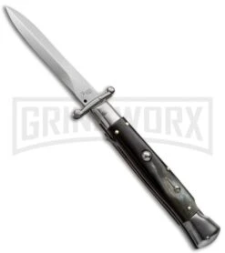 AKC 9" Italian Stiletto Swinguard Brazilian Horn Automatic Knife - Dagger