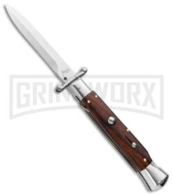 AKC 9" Italian Stiletto Swinguard Cocobolo Wood Automatic Knife - Bayonet