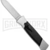 AKC 777 Blackfinger Brushed Aluminum OTF Automatic Knife - Flat Grind Satin -AKC Knives Shop akc blackfinger brushed alum satl bhq 50801 jr large