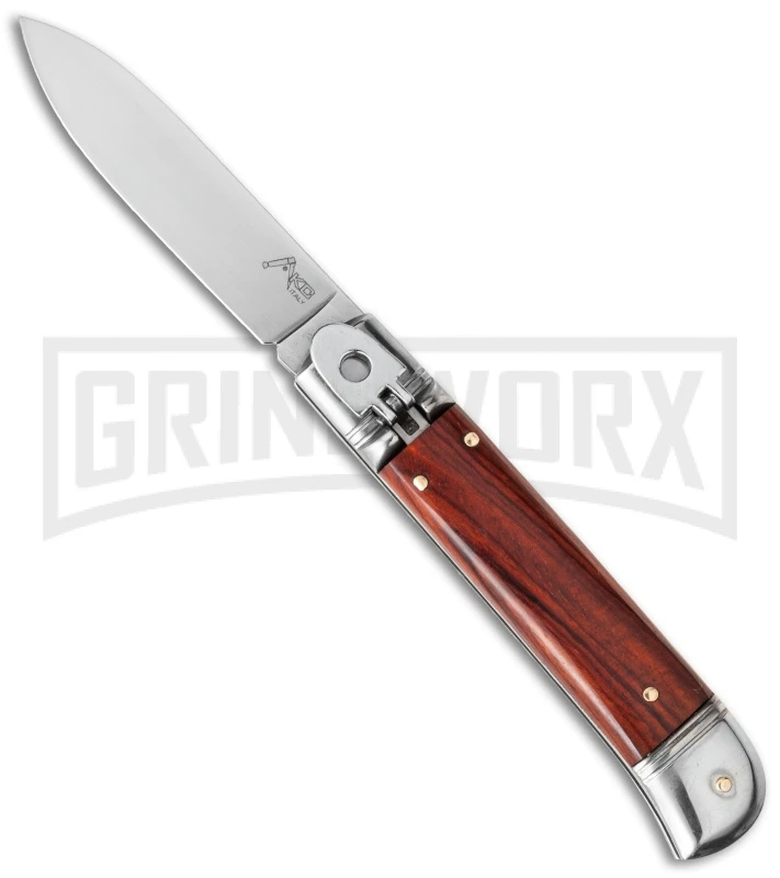 AKC 8" Italian Stiletto Leverlock Cocobolo Automatic Knife - Flat 3 AKC 8" Italian Stiletto Leverlock Cocobolo Automatic Knife - Flat