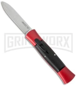 AKC Concord Red/Black OTF Automatic Knife - Satin Flat