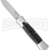 AKC 007 Concord White/Black OTF Automatic Knife - Satin Flat -AKC Knives Shop akc concord 007 white satin flat cm large