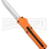 AKC F-20 Orange D/A OTF Dagger Automatic Knife - Satin Plain 1 AKC F-20 Orange D/A OTF Dagger Automatic Knife - Satin Plain -AKC Knives Shop akc f 20 da otf auto black Orange aluminum Satin dagger BHQ 177350 jr large