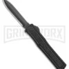 AKC F-20 Black D/A OTF Automatic Knife - Dagger Black Plain -AKC Knives Shop akc f 20 da otf auto black aluminum black dagger BHQ 177898 jr large