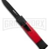 AKC Minion Concord Black/Red OTF Automatic Knife - Flat Grind Black Plain -AKC Knives Shop akc mini concord black red bhq 24198 jr large