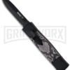 AKC Minion Concord Gray Snake OTF Automatic Knife - Dagger Black Plain -AKC Knives Shop akc minion gray snake black dagger large