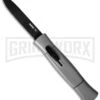 AKC 077 Gray OTF Automatic Knife - Black Flat -AKC Knives Shop akc otf 077 black flat grey dl large