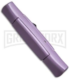 AKC 077 Purple OTF Automatic Knife - Black Flat -AKC Knives Shop akc otf 077 black flat purple closed dl large
