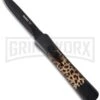 AKC Concord Leopard OTF Automatic Knife - Dagger Black Plain -AKC Knives Shop akc otf concord 6 large