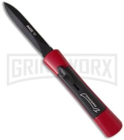 AKC Concord Red/Black OTF Automatic Knife - Dagger Black Plain