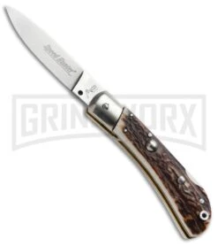 AKC Speed Hunter Stag Horn Automatic Knife - Polish Plain