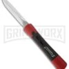 AKC Concord Red/Black OTF Automatic Knife - Dagger Satin Plain 2 AKC Concord Red/Black OTF Automatic Knife - Dagger Satin Plain -AKC Knives Shop concord red black inserts satin dagger otf large