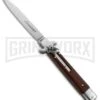 AKC 9" Leverletto Cocobolo Wood Automatic Knife - Flat Grind
