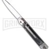 AKC 7.75" Slimline Lever Lock Dark Horn Automatic Knife - Bayonet